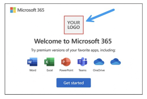 Beispiel einer Microsoft 365-Anmeldeseite mit Platzhalter „Ihr Logo“